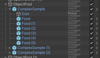 Pickupが子階層にあるアイテムのHierarchy